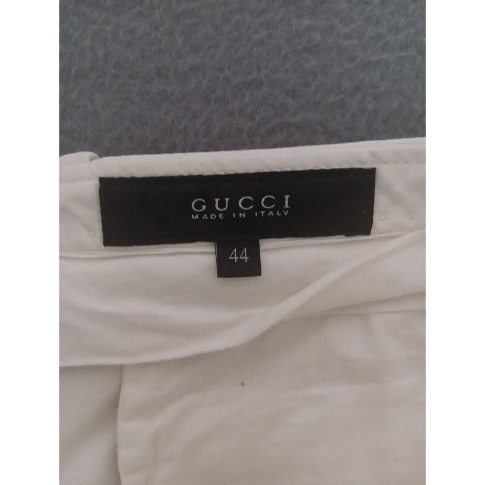 Gucci Men’s Ivory Silk Blend Dress Pants IT 44 Slim Tailored Made in Italy